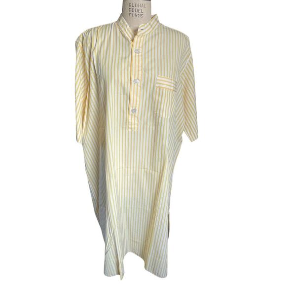 Camiceria San Marco Venezia 100% Cotton Nightshirt Yellow Stripe Size XL X-Large - Picture 1 of 5